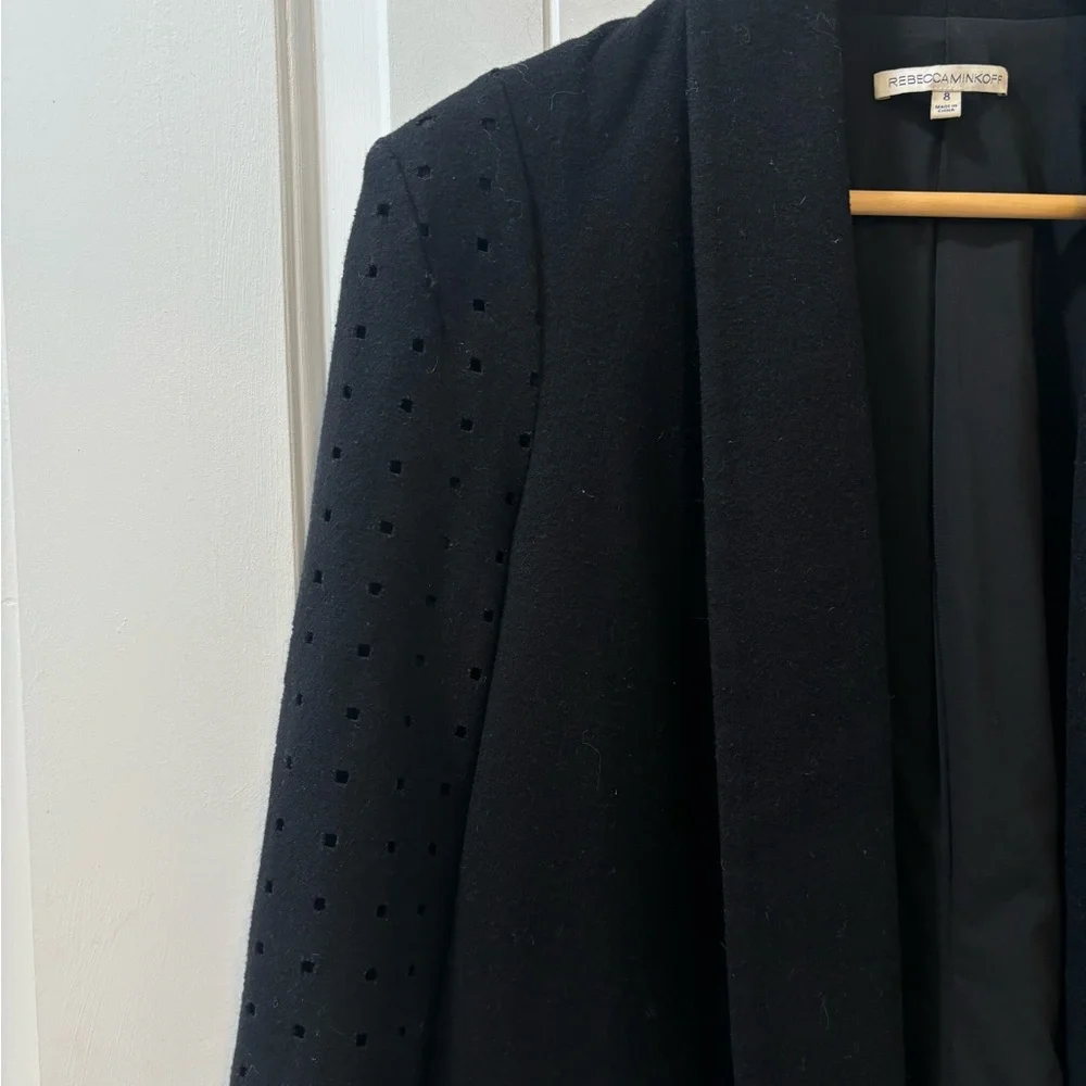 Rebecca Minkoff Black Wool Blazer Size 8 - Picture 2 of 5